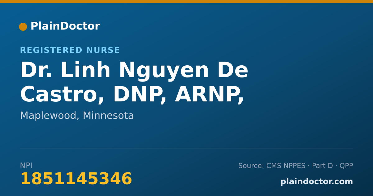 Shareable card for Linh Nguyen De Castro, DNP, ARNP, PMHNP-BC - Registered Nurse, Maplewood, MN