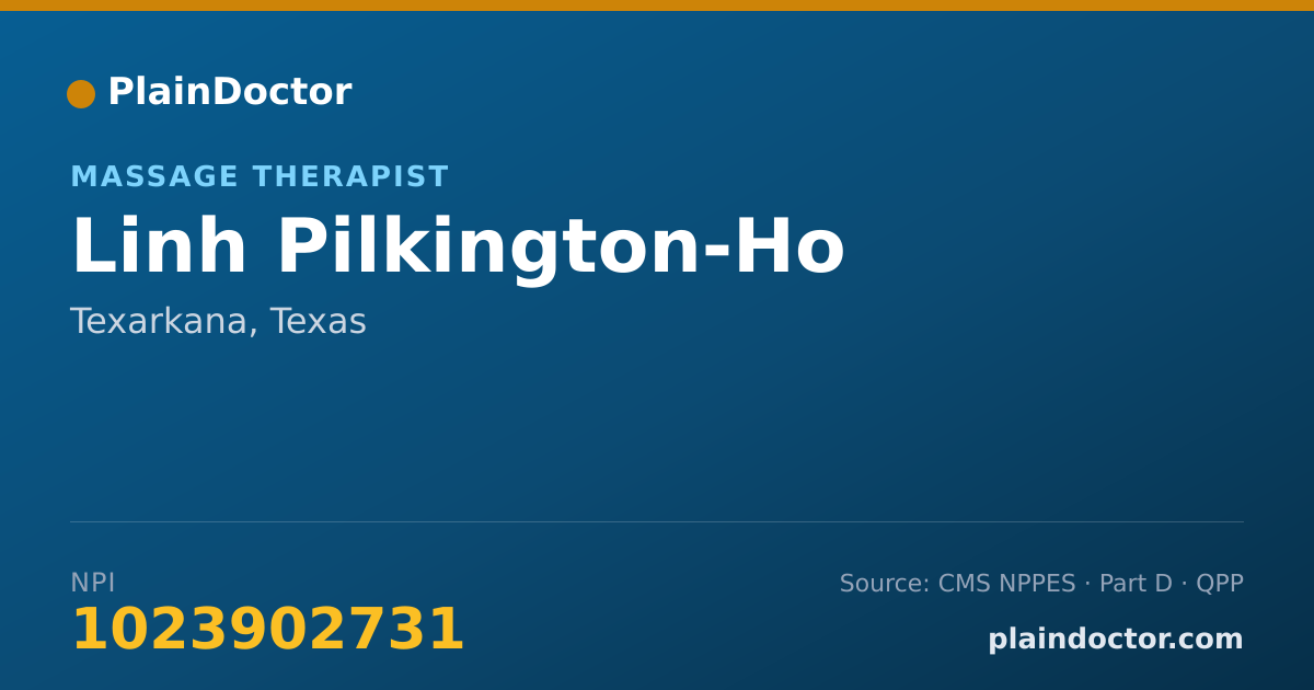 Shareable card for Linh Pilkington-Ho - Massage Therapist, Texarkana, TX