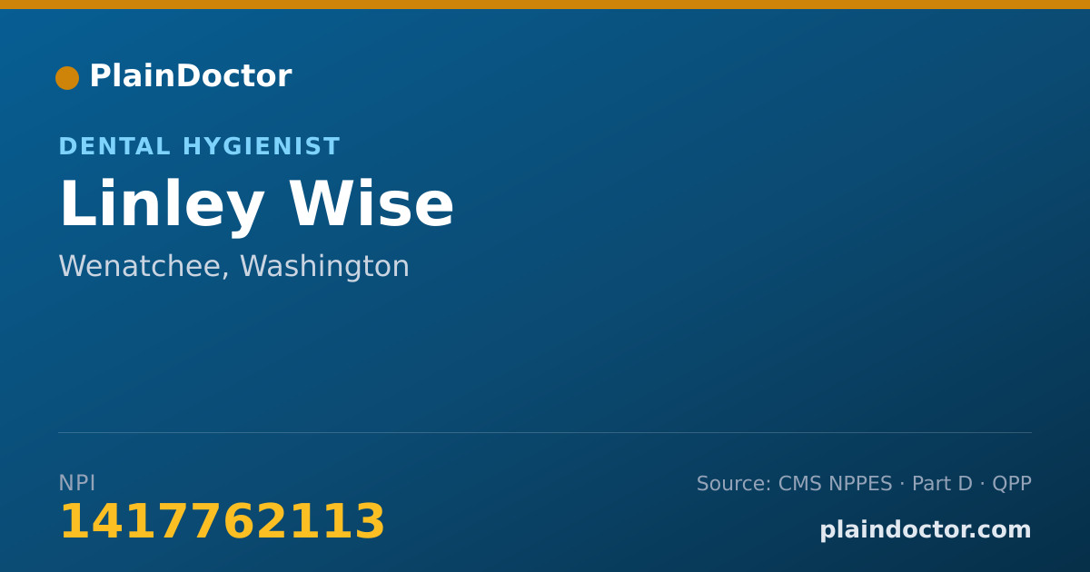 Shareable card for Linley Wise - Dental Hygienist, Wenatchee, WA
