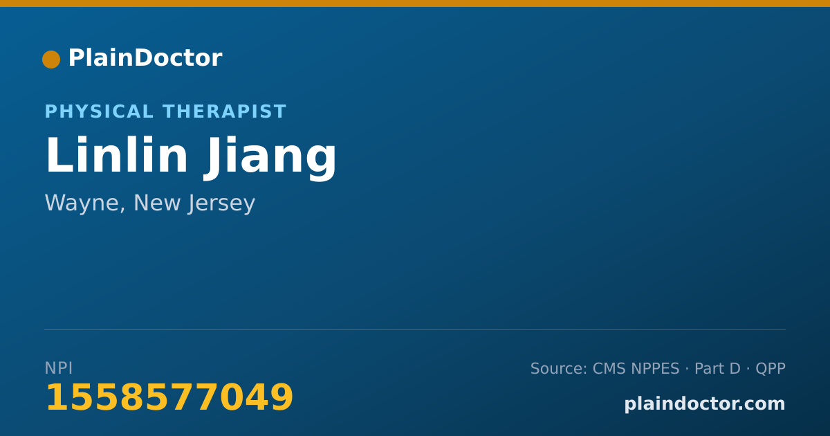 Shareable card for Linlin Jiang - Physical Therapist, Wayne, NJ