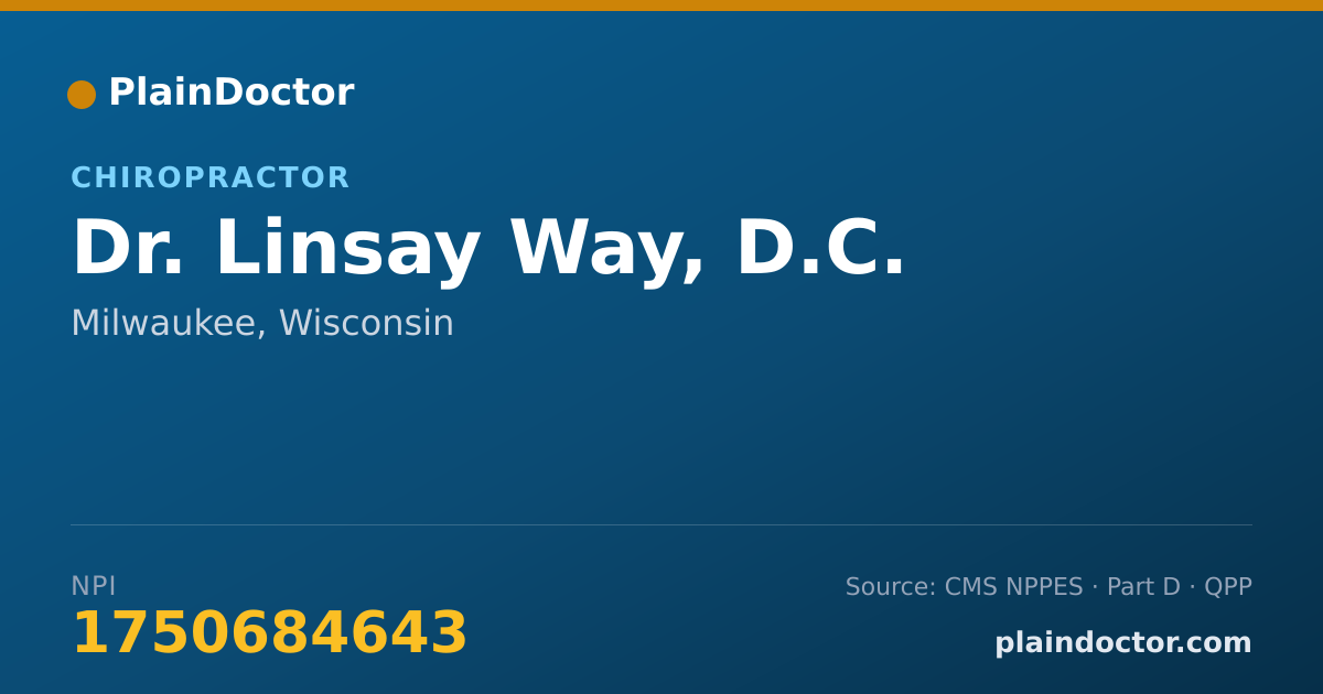 Shareable card for Linsay Way, D.C. - Chiropractor, Milwaukee, WI