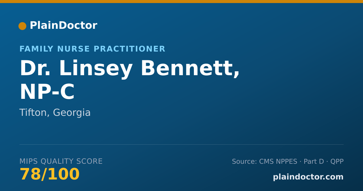 Shareable card for Linsey Bennett, NP-C - Family Nurse Practitioner, Tifton, GA
