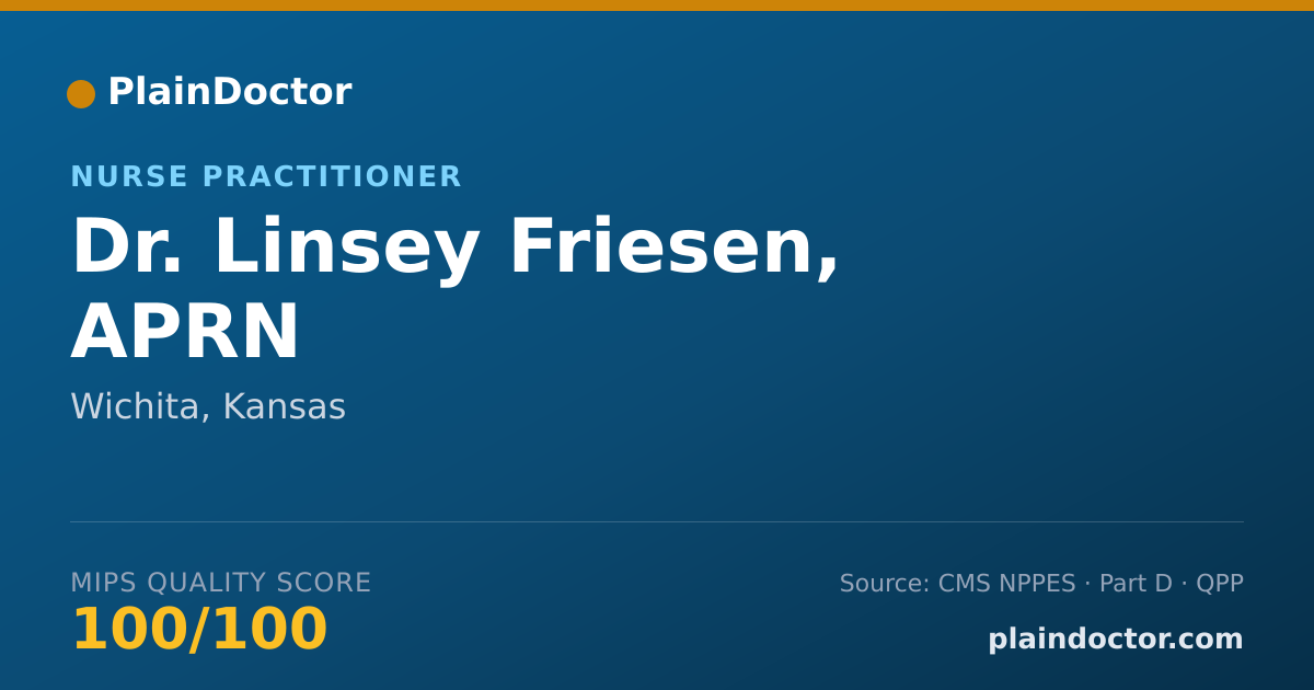 Shareable card for Linsey Friesen, APRN - Nurse Practitioner, Wichita, KS