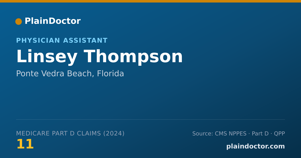 Shareable card for Linsey Thompson - Physician Assistant, Ponte Vedra Beach, FL