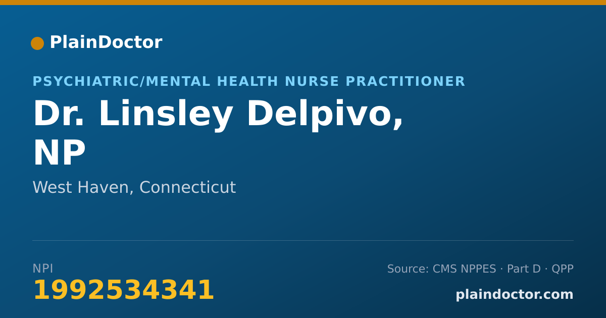 Shareable card for Linsley Delpivo, NP - Psychiatric/Mental Health Nurse Practitioner, West Haven, CT