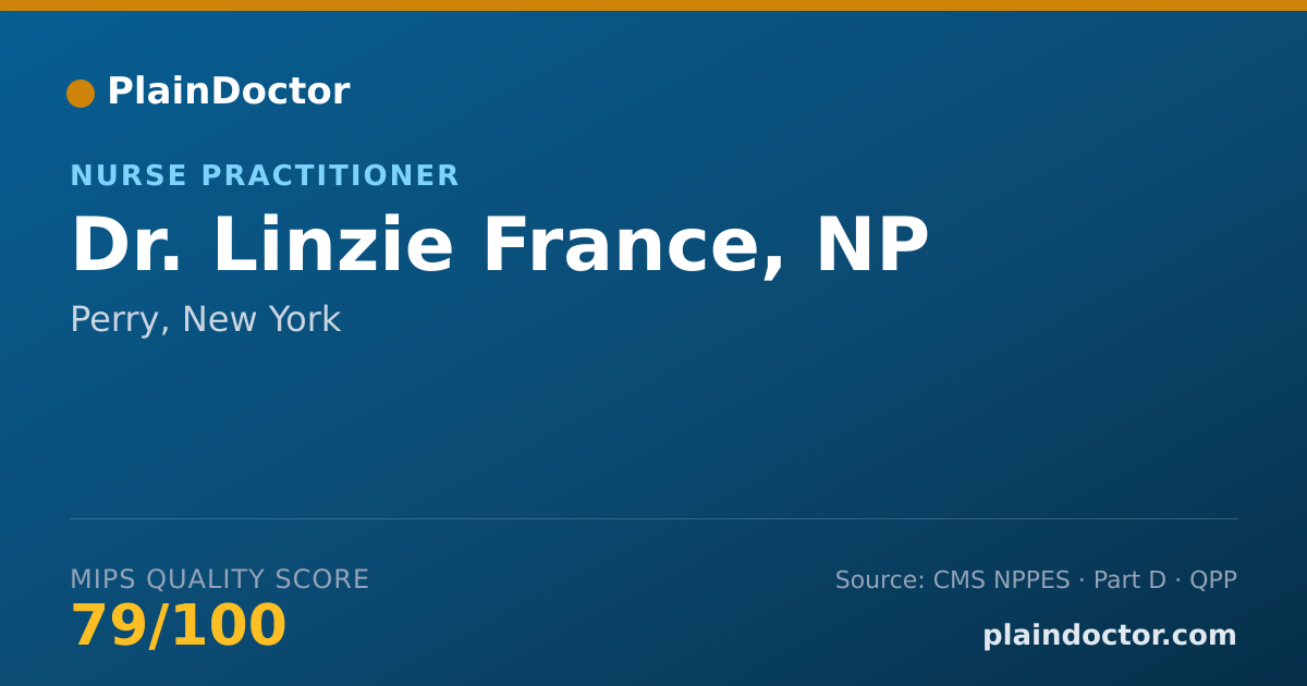 Shareable card for Linzie France, NP - Nurse Practitioner, Perry, NY