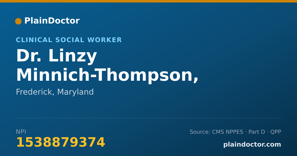 Shareable card for Linzy Minnich-Thompson, LCSW-C - Clinical Social Worker, Frederick, MD