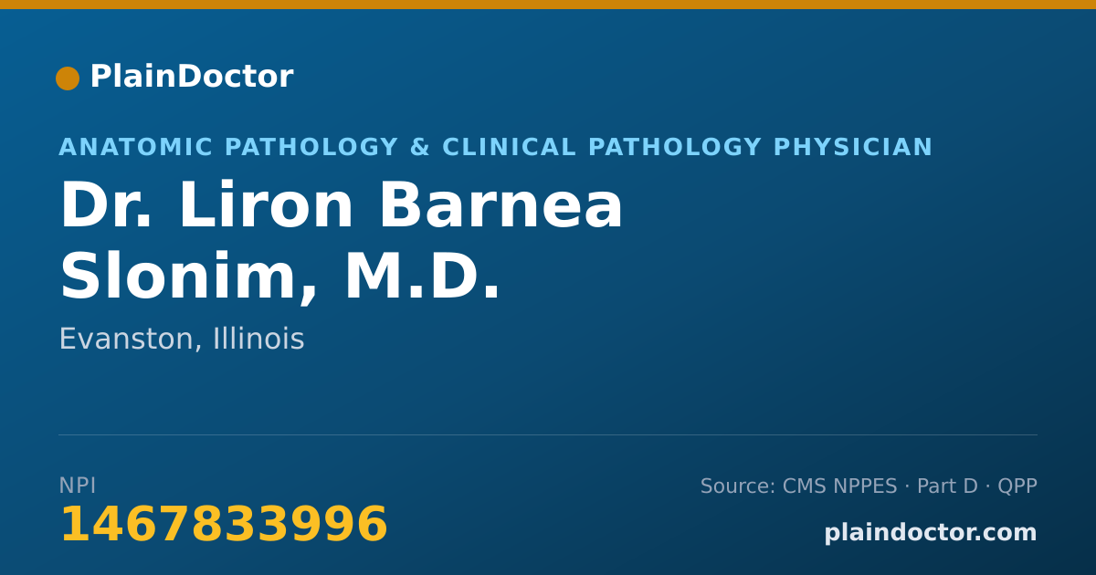 Shareable card for Liron Barnea Slonim, M.D. - Anatomic Pathology & Clinical Pathology Physician, Evanston, IL