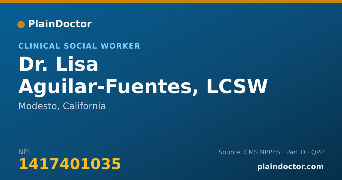 Shareable card for Lisa Aguilar-Fuentes, LCSW - Clinical Social Worker, Modesto, CA