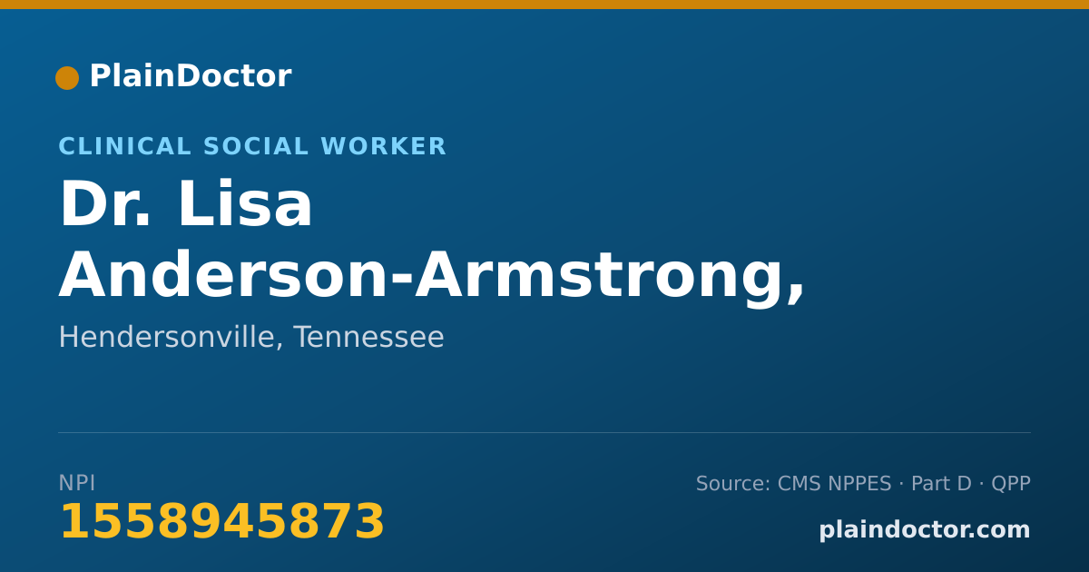 Shareable card for Lisa Anderson-Armstrong, LCSW - Clinical Social Worker, Hendersonville, TN