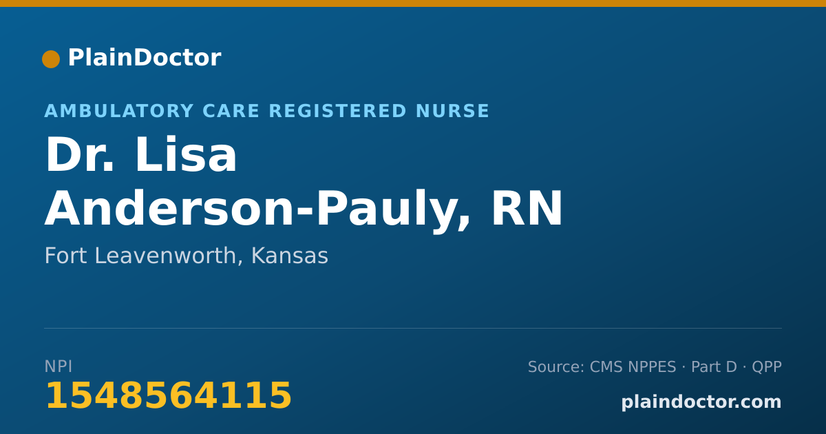 Shareable card for Lisa Anderson-Pauly, RN - Ambulatory Care Registered Nurse, Fort Leavenworth, KS