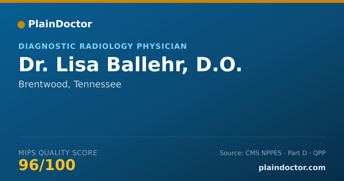 Shareable card for Lisa Ballehr, D.O. - Diagnostic Radiology Physician, Brentwood, TN