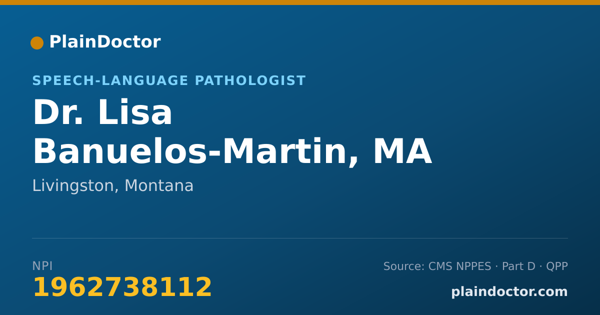 Shareable card for Lisa Banuelos-Martin, MA CCC-SLP - Speech-Language Pathologist, Livingston, MT