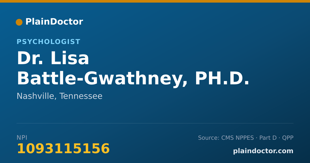 Shareable card for Lisa Battle-Gwathney, PH.D. - Psychologist, Nashville, TN