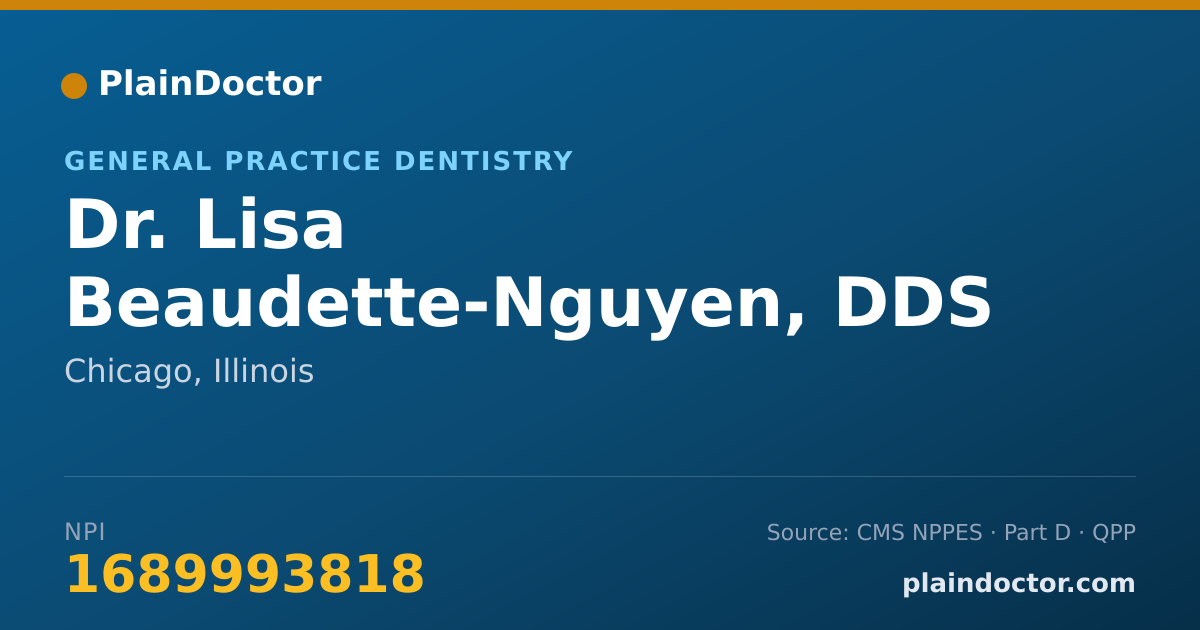 Shareable card for Lisa Beaudette-Nguyen, DDS - General Practice Dentistry, Chicago, IL