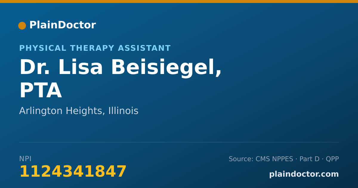 Shareable card for Lisa Beisiegel, PTA - Physical Therapy Assistant, Arlington Heights, IL
