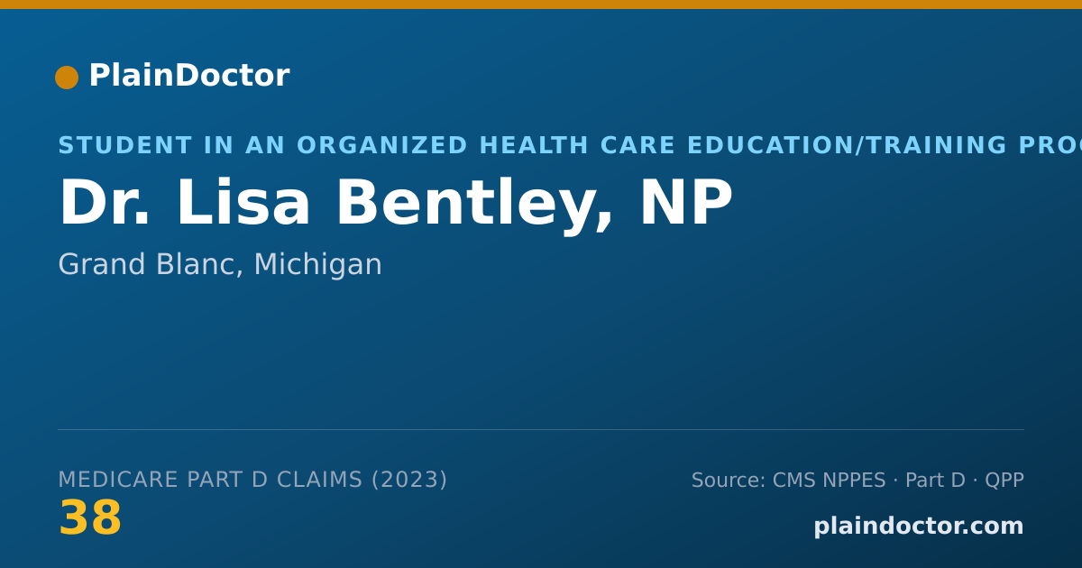Shareable card for Lisa Bentley, NP - Student in an Organized Health Care Education/Training Program, Grand Blanc, MI