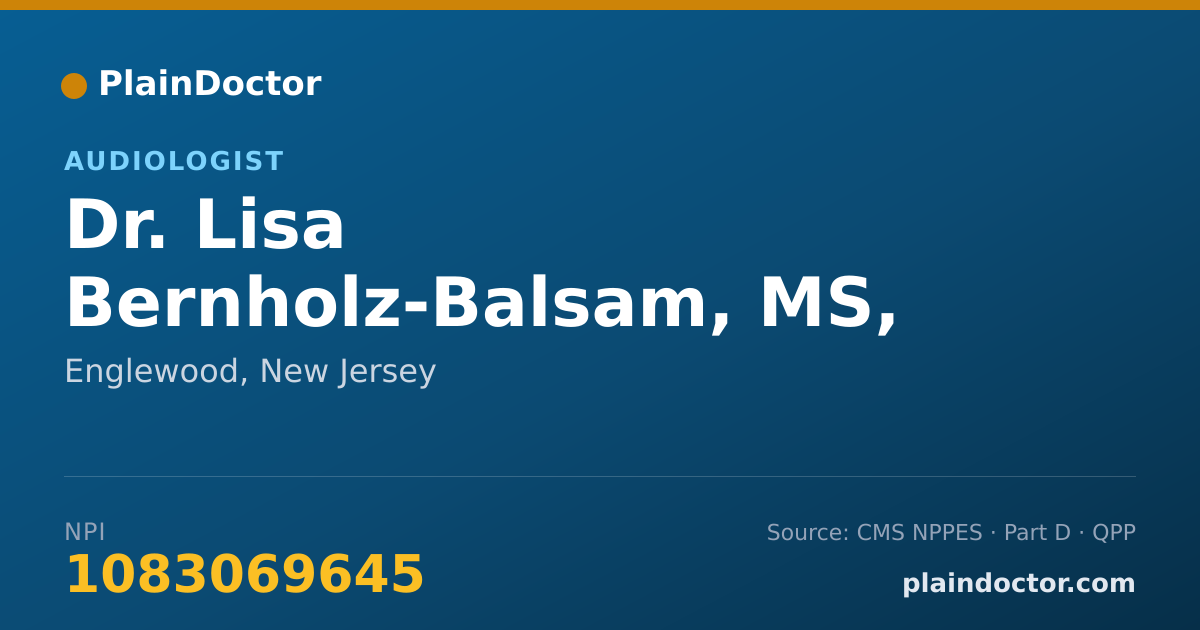 Shareable card for Lisa Bernholz-Balsam, MS, CCC-SLP/A - Audiologist, Englewood, NJ