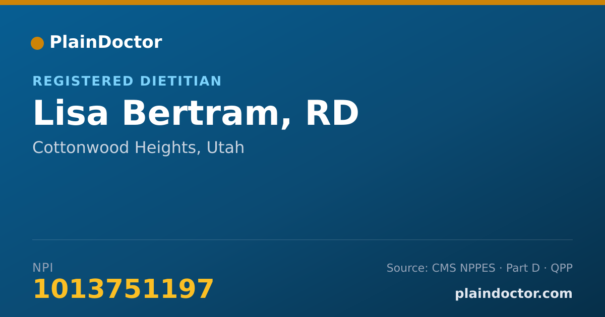 Shareable card for Lisa Bertram, RD - Registered Dietitian, Cottonwood Heights, UT