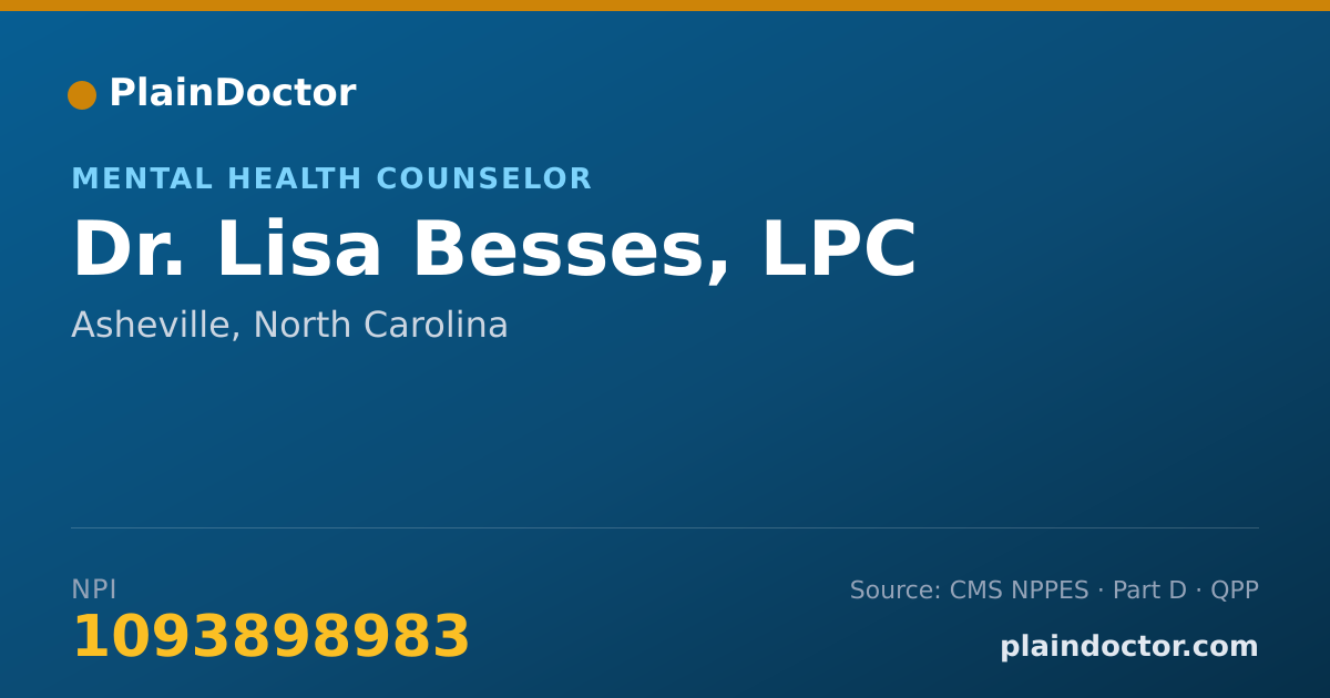 Shareable card for Lisa Besses, LPC - Mental Health Counselor, Asheville, NC
