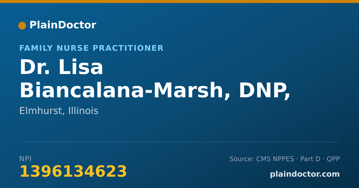 Shareable card for Lisa Biancalana-Marsh, DNP, APN, FNP-BC - Family Nurse Practitioner, Elmhurst, IL