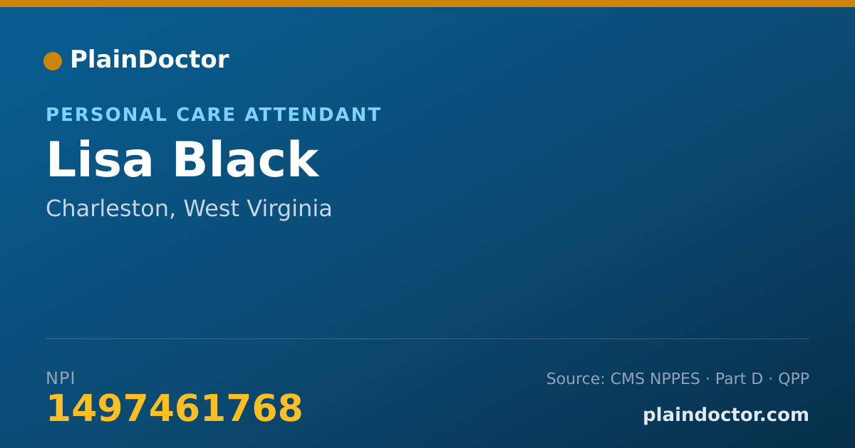 Shareable card for Lisa Black - Personal Care Attendant, Charleston, WV