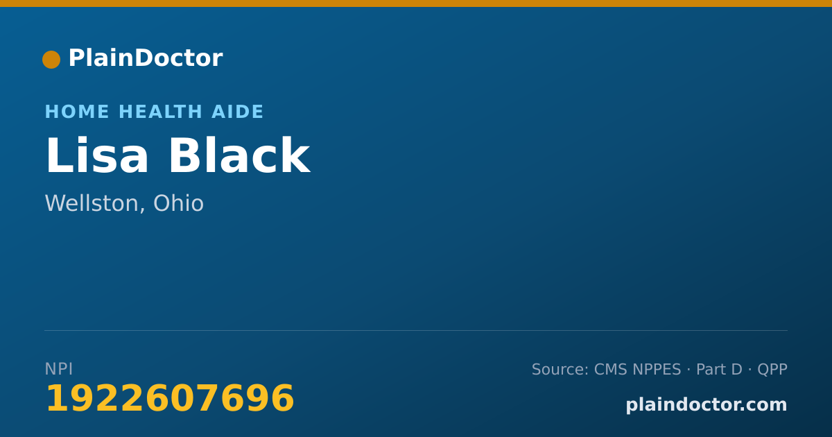 Shareable card for Lisa Black - Home Health Aide, Wellston, OH