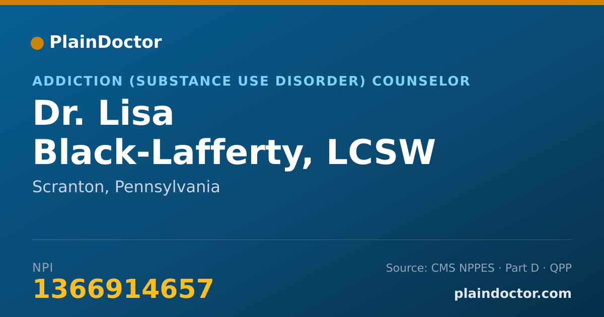 Shareable card for Lisa Black-Lafferty, LCSW - Addiction (Substance Use Disorder) Counselor, Scranton, PA
