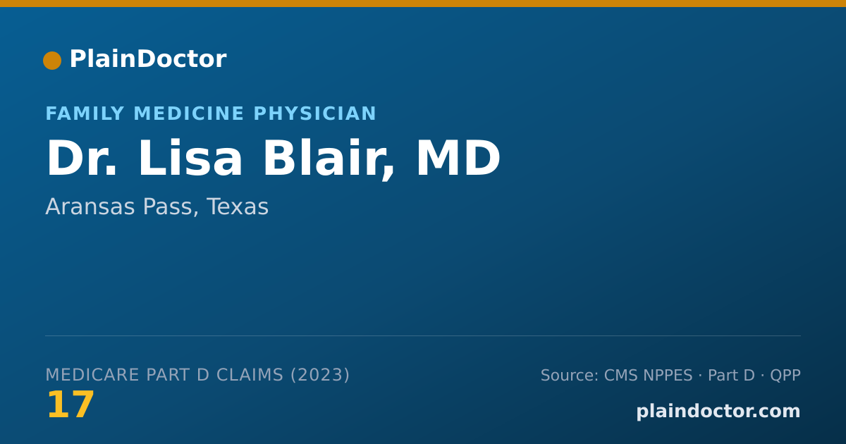 Shareable card for Lisa Blair, MD - Family Medicine Physician, Aransas Pass, TX