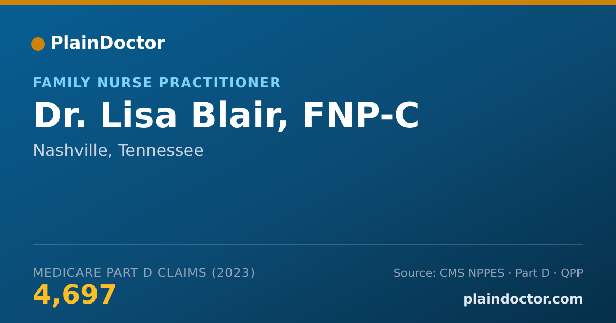 Shareable card for Lisa Blair, FNP-C - Family Nurse Practitioner, Nashville, TN