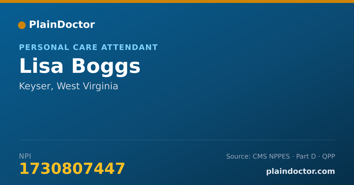 Shareable card for Lisa Boggs - Personal Care Attendant, Keyser, WV