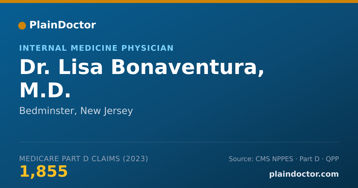 Shareable card for Lisa Bonaventura, M.D. - Internal Medicine Physician, Bedminster, NJ