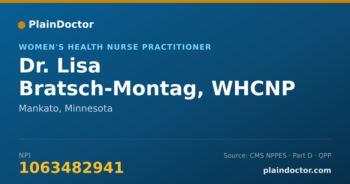 Shareable card for Lisa Bratsch-Montag, WHCNP - Women's Health Nurse Practitioner, Mankato, MN