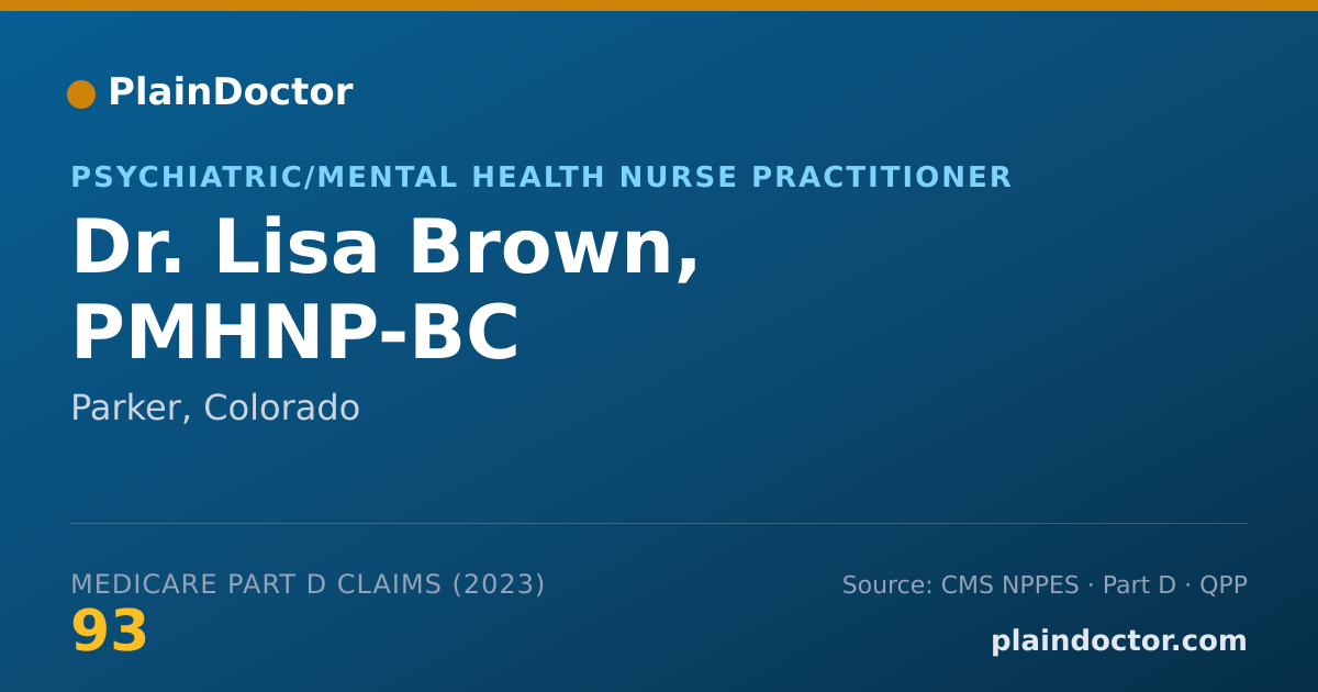 Shareable card for Lisa Brown, PMHNP-BC - Psychiatric/Mental Health Nurse Practitioner, Parker, CO