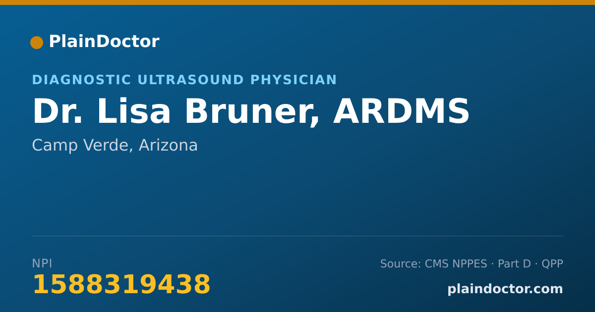 Shareable card for Lisa Bruner, ARDMS - Diagnostic Ultrasound Physician, Camp Verde, AZ