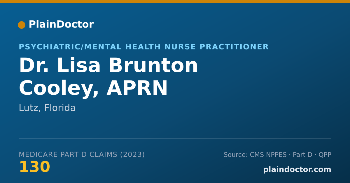 Shareable card for Lisa Brunton Cooley, APRN - Psychiatric/Mental Health Nurse Practitioner, Lutz, FL