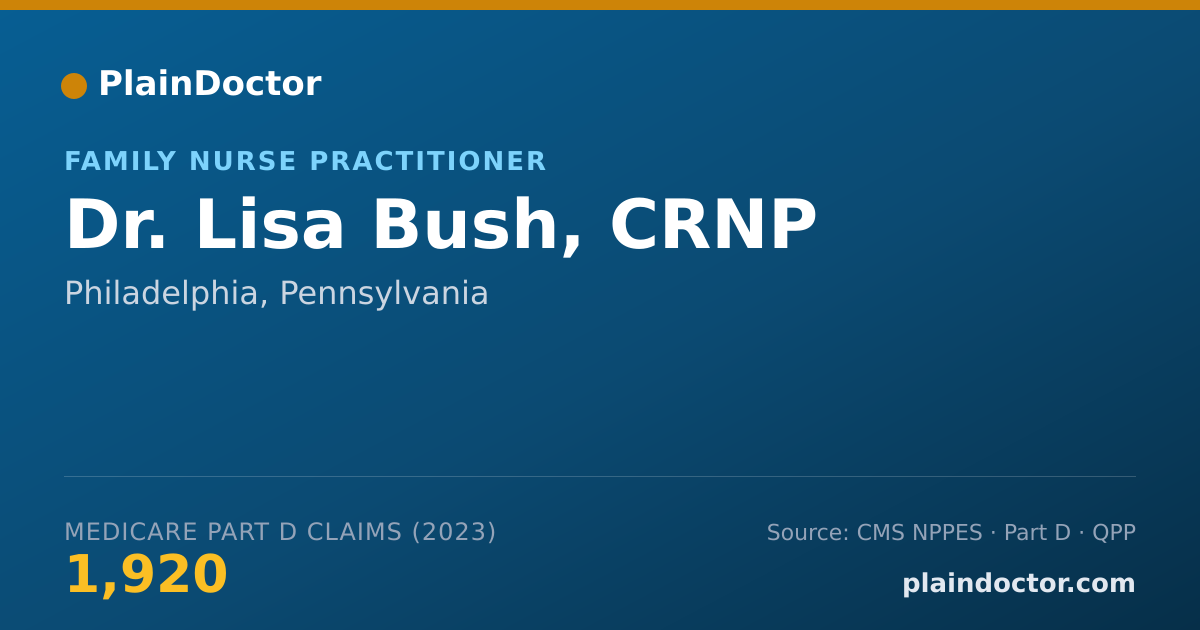 Shareable card for Lisa Bush, CRNP - Family Nurse Practitioner, Philadelphia, PA