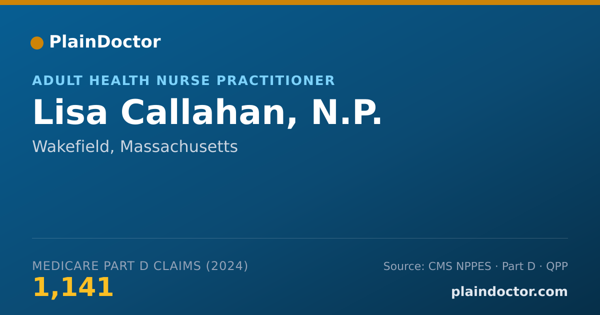 Shareable card for Lisa Callahan, N.P. - Adult Health Nurse Practitioner, Wakefield, MA