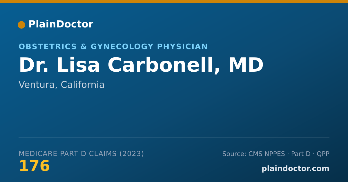 Shareable card for Lisa Carbonell, MD - Obstetrics & Gynecology Physician, Ventura, CA