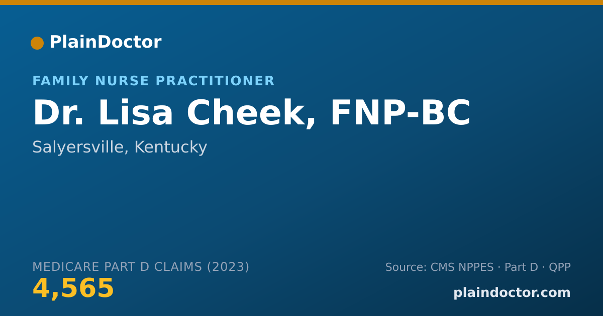 Shareable card for Lisa Cheek, FNP-BC - Family Nurse Practitioner, Salyersville, KY