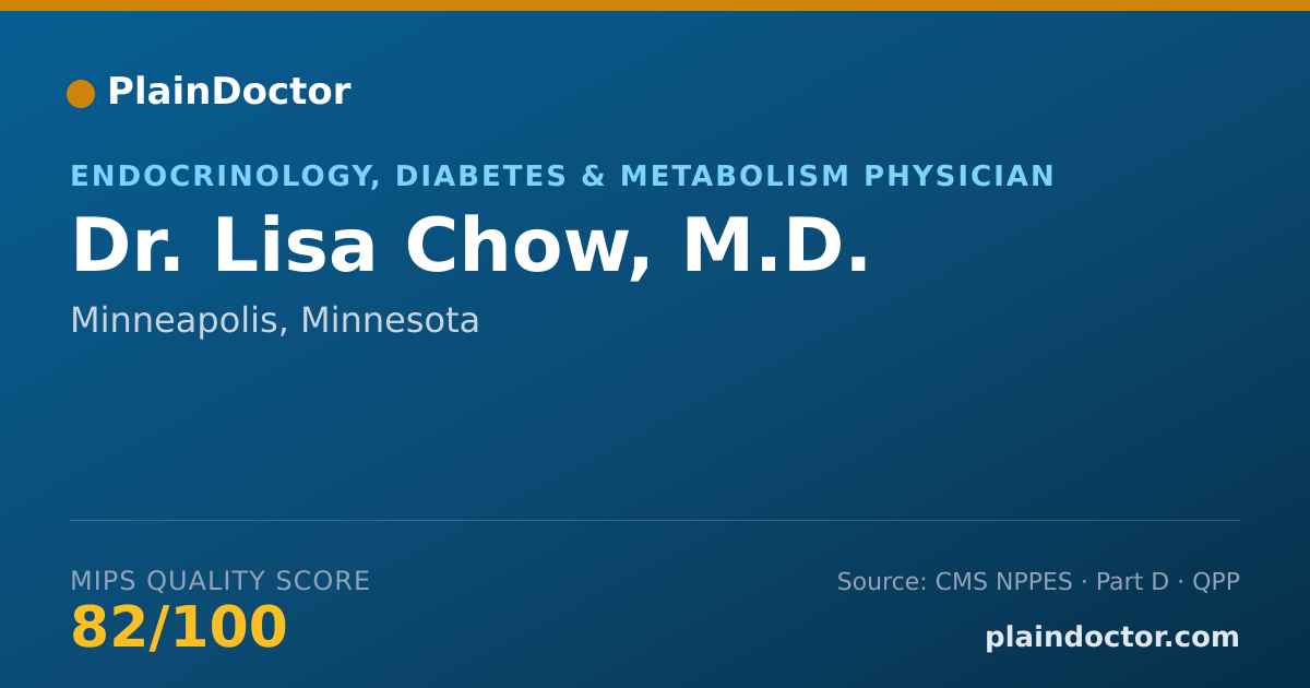 Shareable card for Lisa Chow, M.D. - Endocrinology, Diabetes & Metabolism Physician, Minneapolis, MN