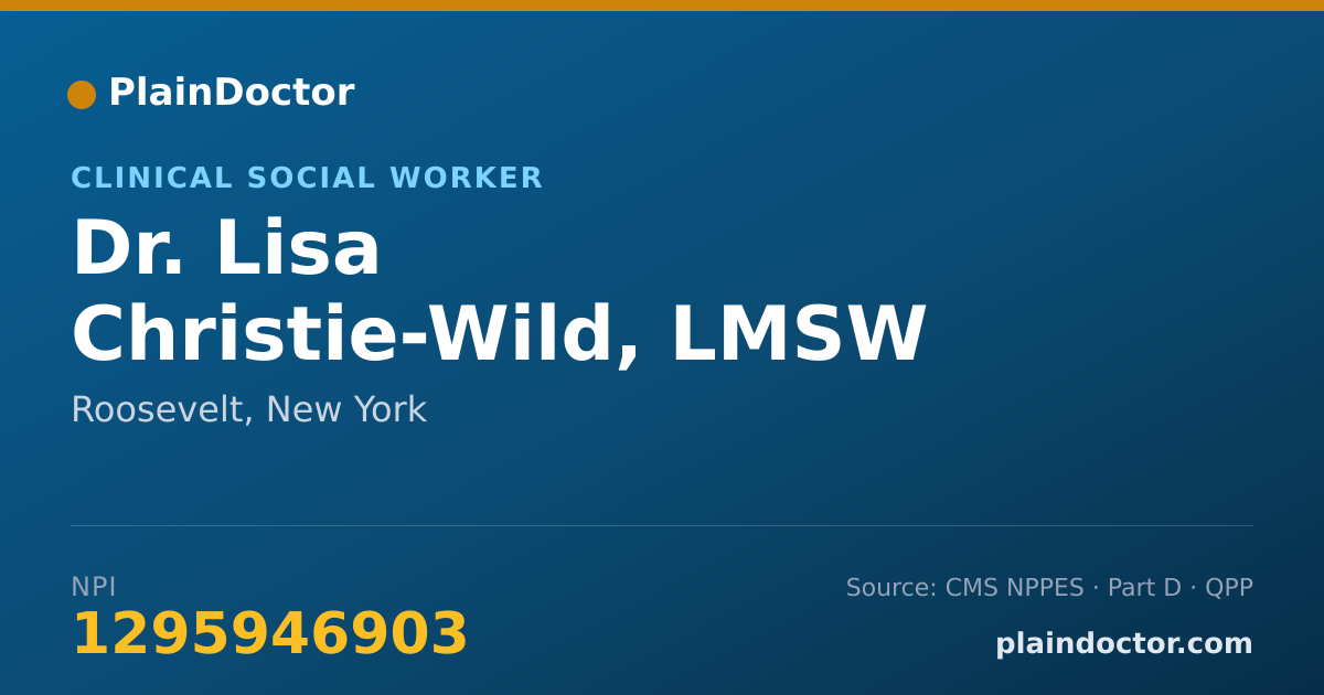 Shareable card for Lisa Christie-Wild, LMSW - Clinical Social Worker, Roosevelt, NY
