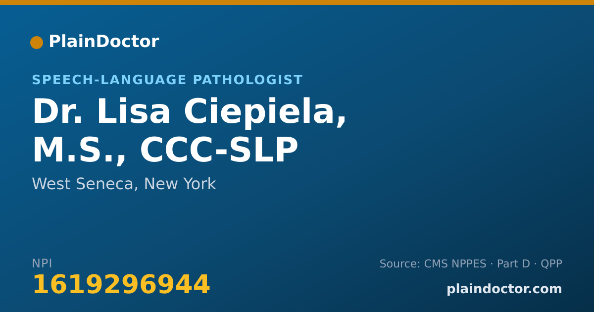 Shareable card for Lisa Ciepiela, M.S., CCC-SLP - Speech-Language Pathologist, West Seneca, NY