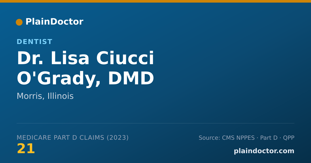 Shareable card for Lisa Ciucci O'Grady, DMD - Dentist, Morris, IL