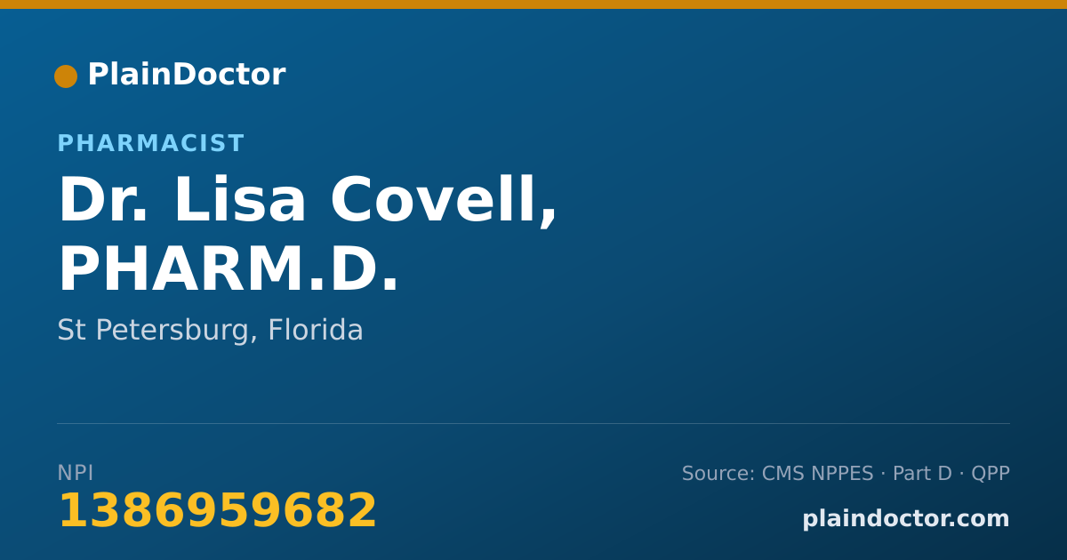 Shareable card for Lisa Covell, PHARM.D. - Pharmacist, St Petersburg, FL