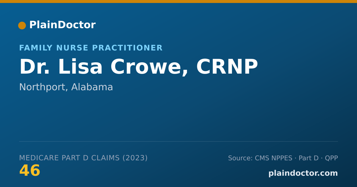 Shareable card for Lisa Crowe, CRNP - Family Nurse Practitioner, Northport, AL