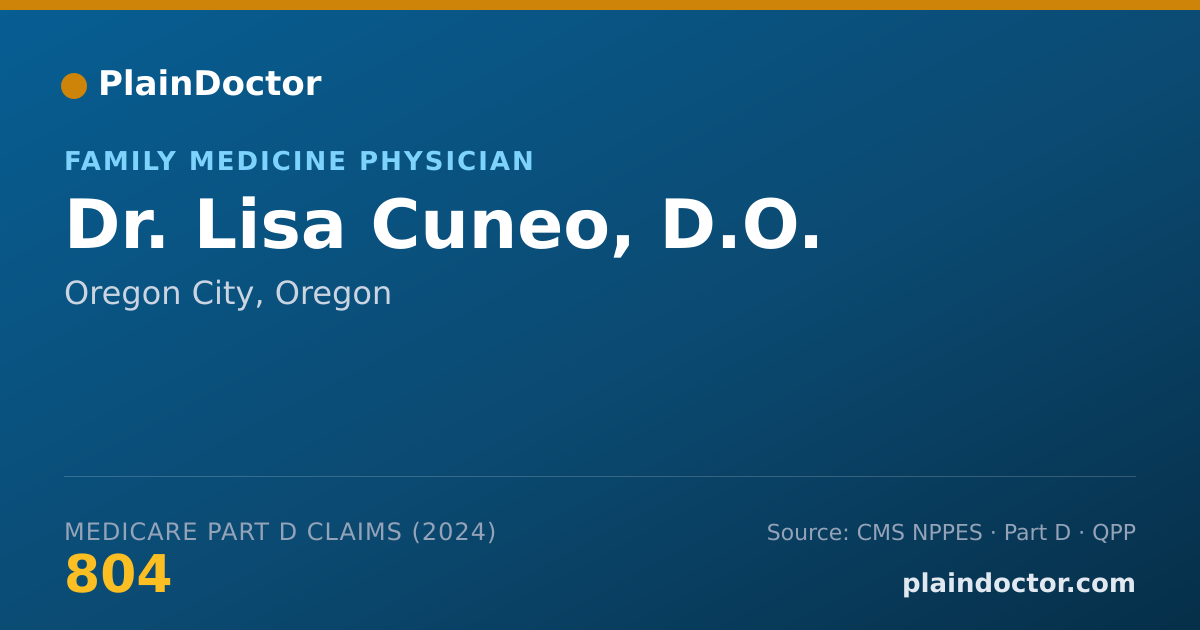 Shareable card for Lisa Cuneo, D.O. - Family Medicine Physician, Oregon City, OR