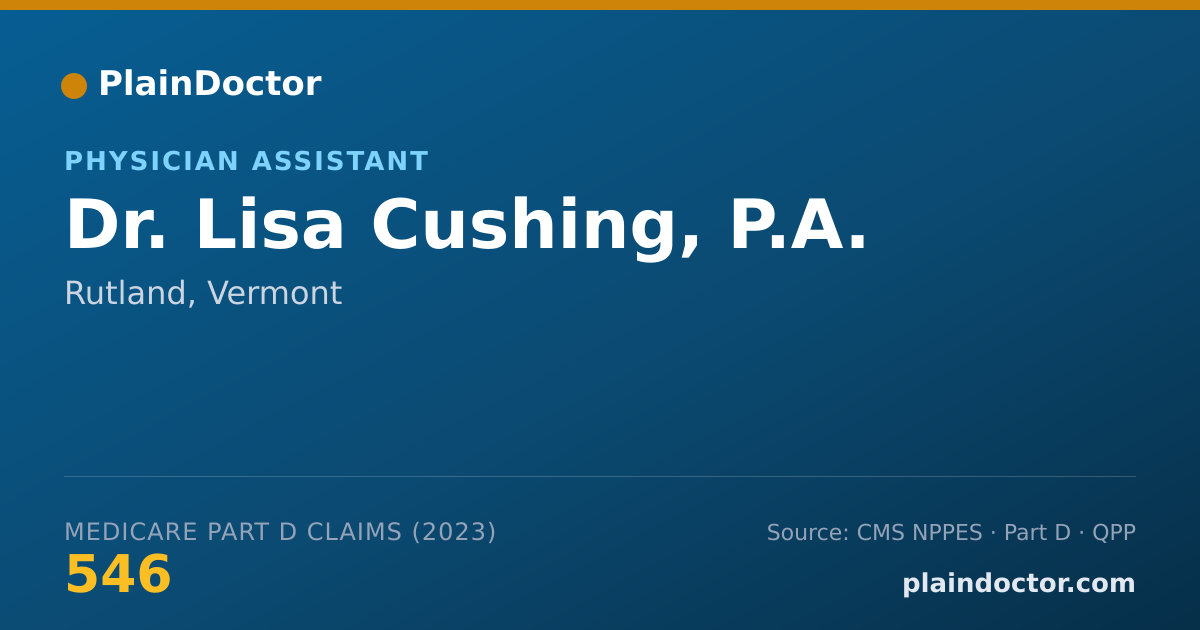 Shareable card for Lisa Cushing, P.A. - Physician Assistant, Rutland, VT
