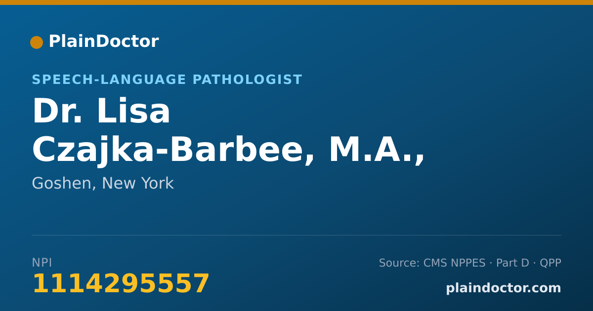 Shareable card for Lisa Czajka-Barbee, M.A., CCC-SLP - Speech-Language Pathologist, Goshen, NY