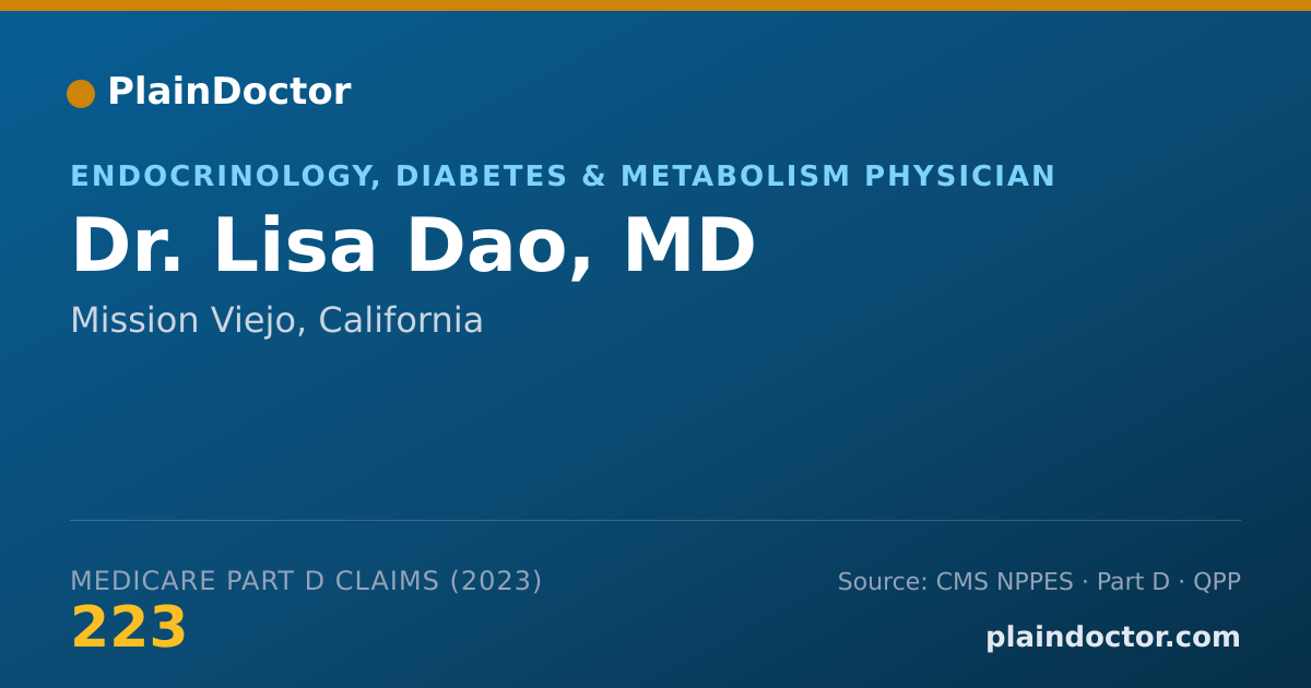 Shareable card for Lisa Dao, MD - Endocrinology, Diabetes & Metabolism Physician, Mission Viejo, CA